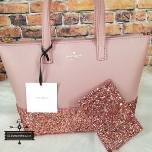 Kate spade INA Greta Satchel + card case SET peony